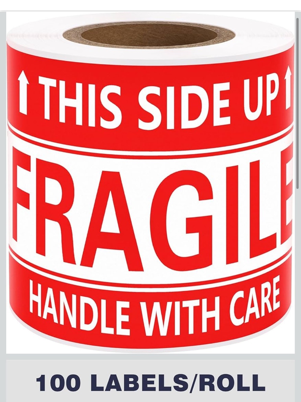 3x5 Inch Handle with Care This Side Up 100 Permanent Adhesive Fragile Stickers